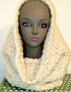 Cream Hooded Cowl