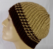 Spiral Tan/Chocolate Beanie