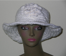 White Wide Brim Hat